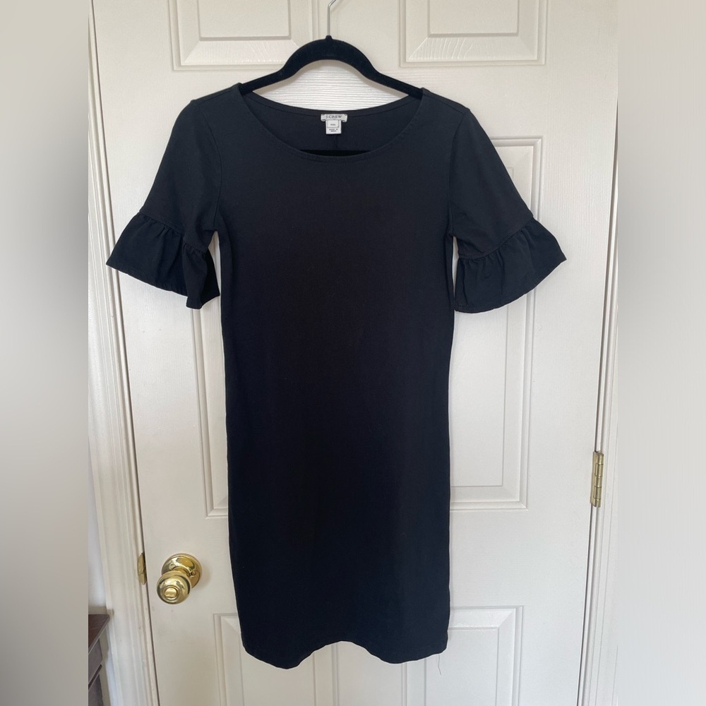 J.crew black flounce sleeve dress | XXS
